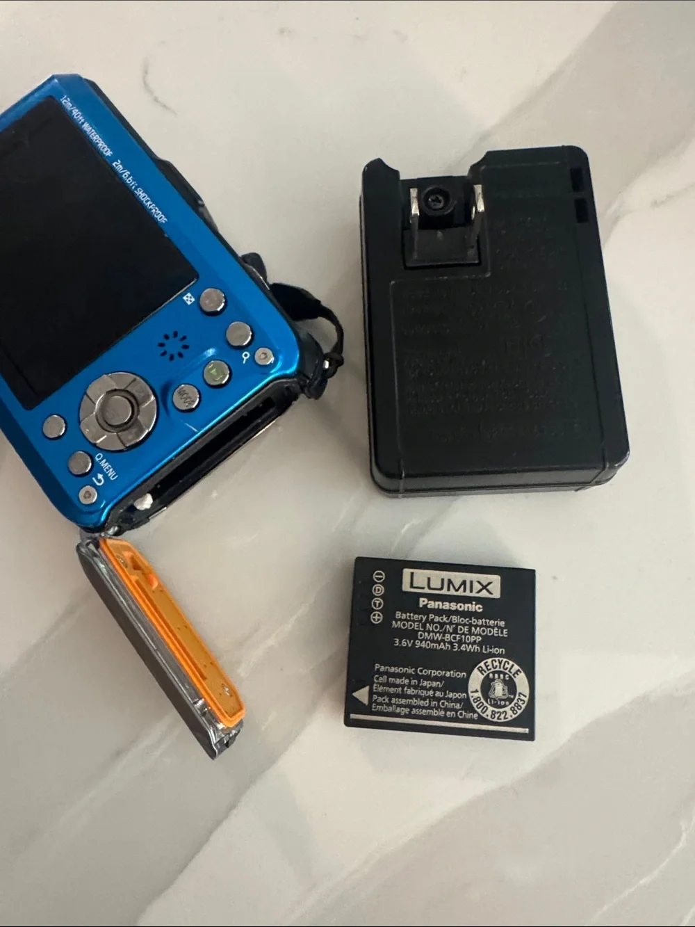 Panasonic Lumix Compact Digital Camera in Blue with Charger